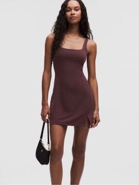 lululemon athletica One-Shoulder Mini Dress in Burgundy